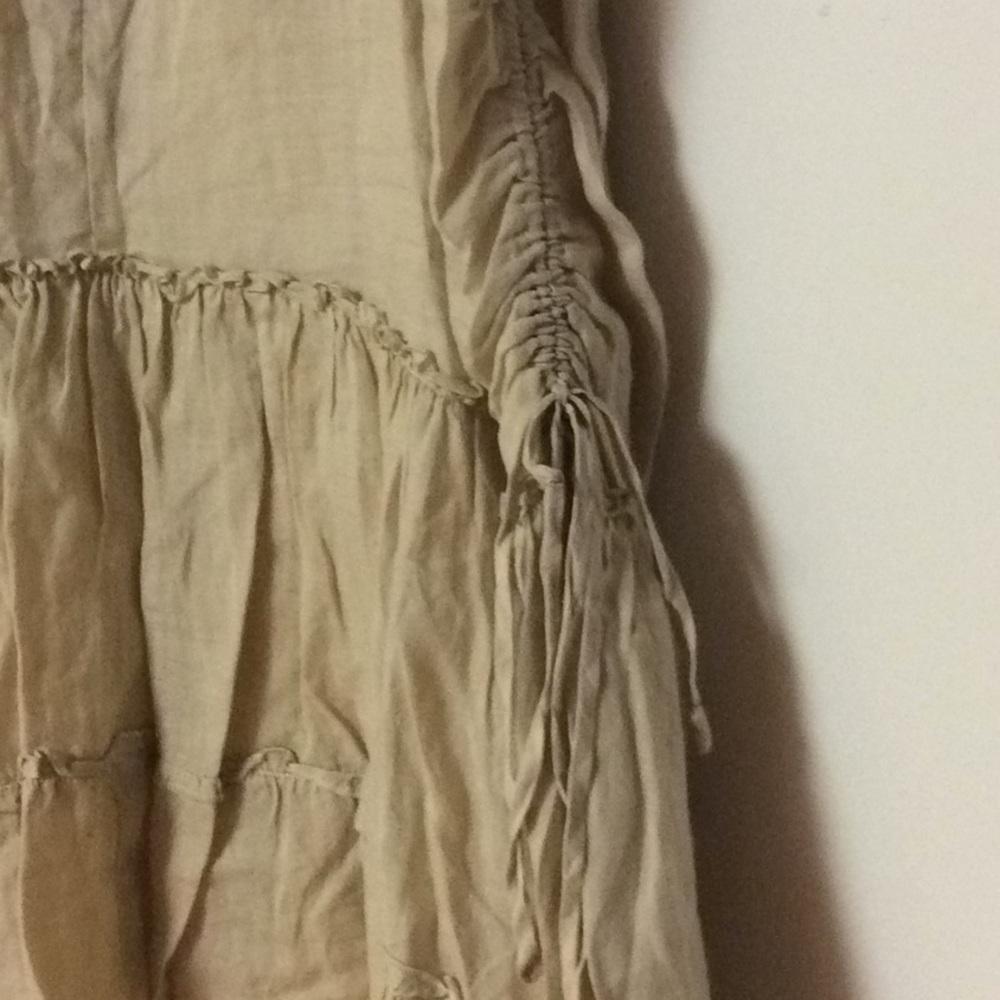 Tan High-Low Draw-String Skirt - Picture 2 of 4